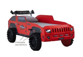 SUV Offroad Jeep Autobett rot 90x200cm