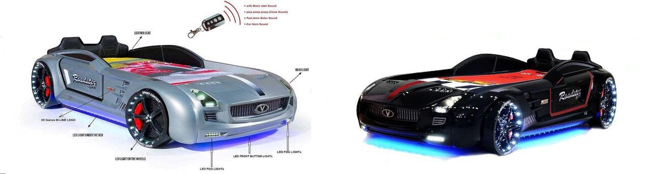 Roadster Sport silber und schwarz Autobett